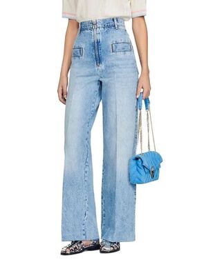 Sandro Oslo High Waisted Wide Leg Jean
